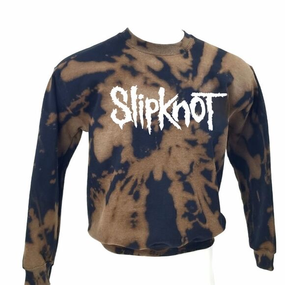 SLIPKNOT Acid Washed, Distressed Rock Band Punk Pullover Crewneck, Sweatshirt - Picture 2 of 5